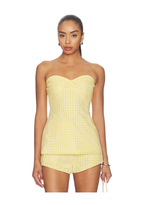 Amanda Uprichard Solinda Tunic in Yellow. Size L. Also in XS, S, M, XL.