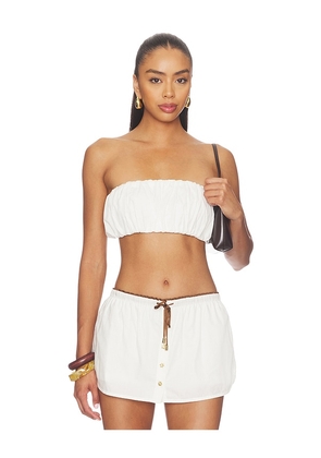 Cin Cin Souffle Bandeau Top in White. Size L. Also in XS, S, M, XL.