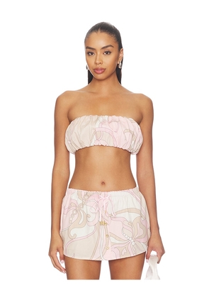 Cin Cin Souffle Bandeau Top in Pink. Size L. Also in XS, S, M, XL.