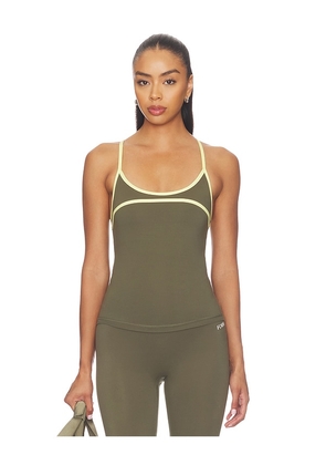 FORM Scoop Contrast Cami Top in Olive. Size L. Also in XS, S, M.