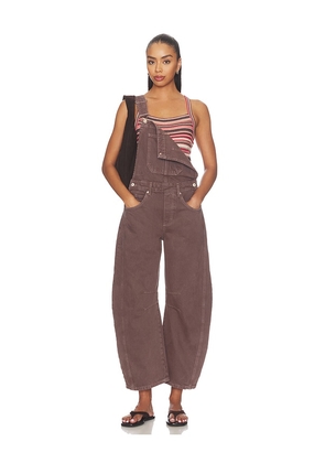 Free People X We The Free Good Luck Overall in Brown. Size L. Also in XS, S, M, XL.