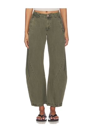 Free People Spotlight Washed Trouser in Olive. Size 0. Also in 4.