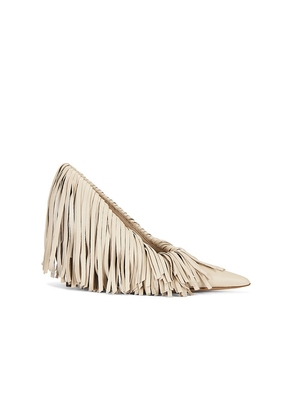 GIA BORGHINI Amelia Fringe Heel in Nude. Size 36. Also in 37, 38, 39, 40.