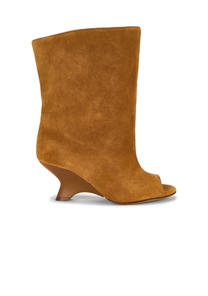 GIA BORGHINI Gia Heeled Open Toe Boot in Tan. Size 36. Also in 37, 39.