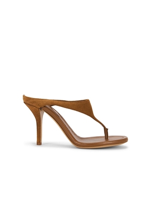 GIA BORGHINI Lara Thong Heel in Brown. Size 36. Also in 37, 38, 39, 40.