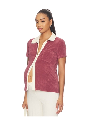 HATCH The Layla Polo Top in Brick. Size L. Also in XS, S, M.