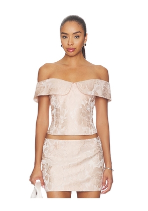 Milkwhite Brocade Corset Top in Pink. Size L. Also in XS, S, M.