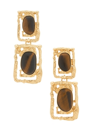 petit moments Ocean Relic Earrings in Metallic Gold,Brown.