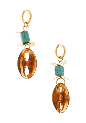 petit moments Acrylic Link Earrings in Teal.