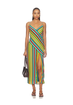 SIMONMILLER Maude Crepe Dress in Multi. Size L. Also in S, M, XL.