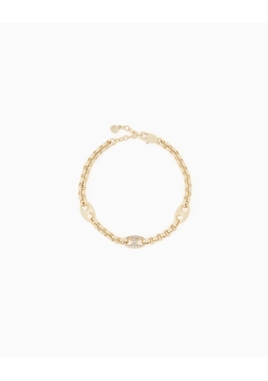 Gold-Tone Brass Station Bracelet