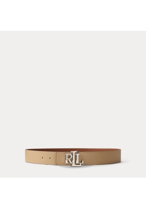 Reversible Wide Leather Logo Belt