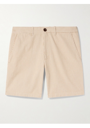 Mr P. - Slim-Fit Straight-Leg Striped Cotton Bermuda Shorts - Men - Neutrals - 28