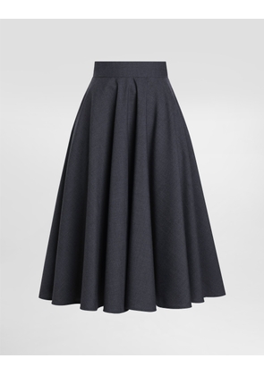 Dolce & Gabbana Woolen Midi Circle Skirt - Woman Skirts Gray 40