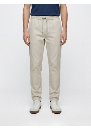 PT TORINO Slim Fit Cotton Blend Trousers with Drawstring