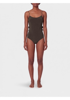JACQUEMUS One-Piece Swimming Costume in Technical Fabric with Rouches