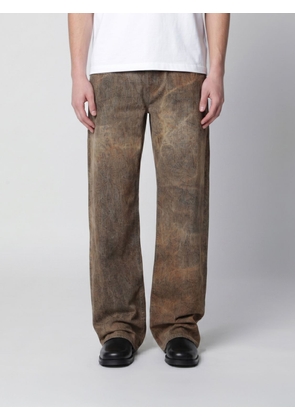 AGOLDE Mid-Rise Wide-Leg Jeans in Worn-Effect Denim