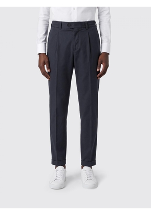 PT TORINO Slim Fit Chino Trousers in a Linen and Cotton Blend with Belt Loops