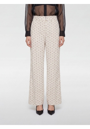 VALENTINO Geometric Cotton Blend Palazzo Trousers