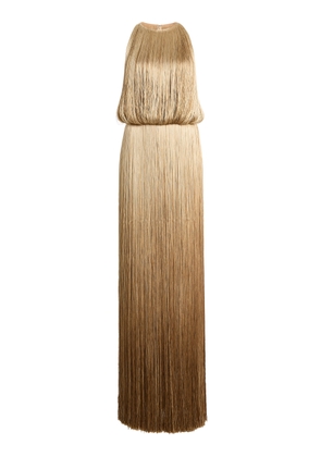 Oscar de la Renta Fringed Silk Gown - Moda Operandi