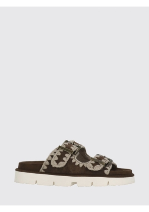 MOU New Bio Suede Sandals With Topstitching