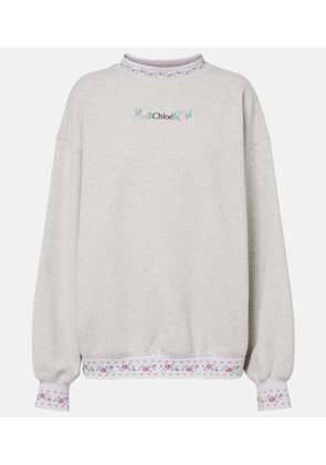 Chloe Embroidered cotton jersey sweatshirt