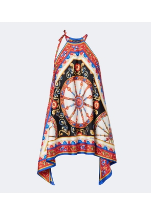Dolce&Gabbana Carretto silk twill halterneck top