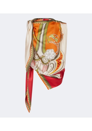 La DoubleJ Full-On printed silk twill top