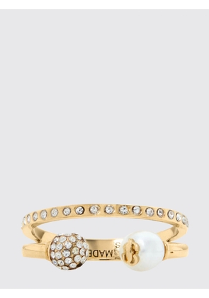 JIMMY CHOO JC Double Ring in Gold-Tone Brass with Pearls and Crystals