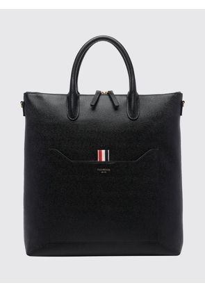 THOM BROWNE Grained Calfskin Leather Tote Bag with Removable Shoulder Strap