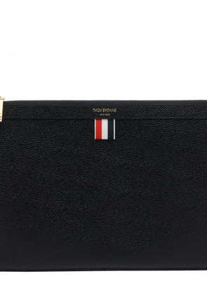 THOM BROWNE Large Leather Document Holder with Iconic 4-Bar Stripe