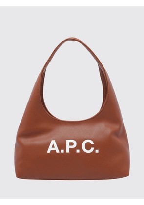 A. P.C. Ninon Flared Synthetic Leather Shoulder Bag with Printed Logo