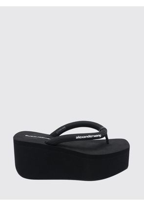 ALEXANDER WANG Jenna Platform Thong Sandals in Mesh with a High Wedge Heel