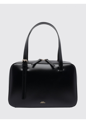 A. P.C. Virginie Patent Leather Handbag with Double Handle and Shoulder Strap