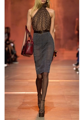 Elie Saab Printed Tulle Midi Skirt - Moda Operandi
