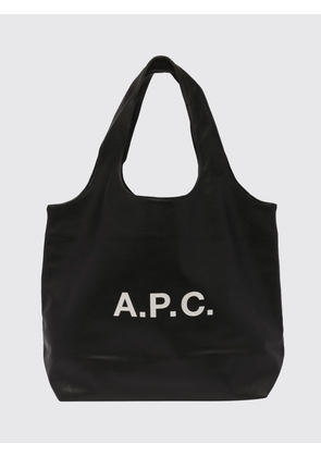 A. P.C. Ninon Large Recycled Synthetic Leather Shoulder Bag with Printed Logo