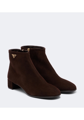 Prada Logo suede ankle boots