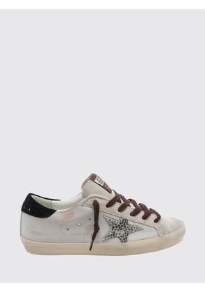 GOLDEN GOOSE Super-Star Distressed Leather and Pony Hair Sneakers