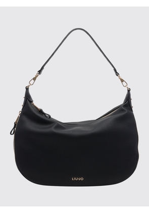 LIU JO Grained Faux Leather Hobo Bag with Monogram Logo and Removable Handle