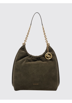 Michael Kors Indie Leather Shoulder Bag with Chain Handle and Logo Charm
