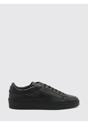 CANALI Low-Top Trainers in Two-Tone Smooth Leather with Laminated Logo