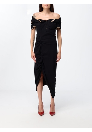 VIVIENNE WESTWOOD Asymmetrical Cotton Midi Dress with a Boat Neckline