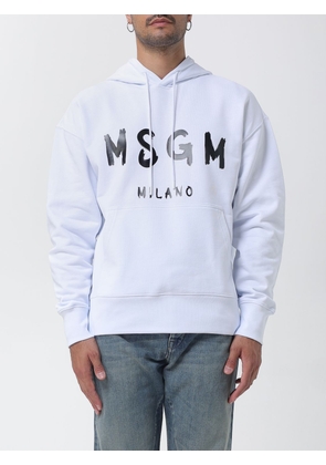 MSGM Relaxed Fit Cotton Hoodie with Pouch Pocket and Logo