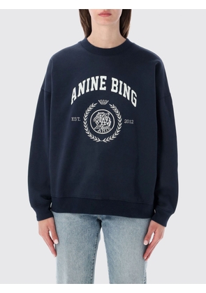 ANINE BING Oversized Cotton Sweatshirt with Logo Print and Dropped Shoulders