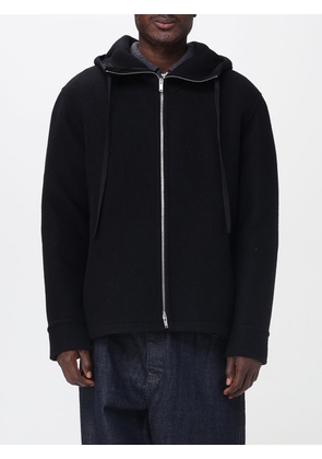 JIL SANDER Virgin Wool Hooded Sweatshirt with Zip Closure