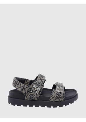 TORY BURCH Mellow Double T Jacquard Canvas Platform Sandals