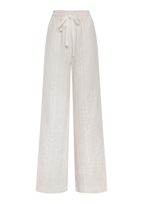 Andres Otalora Tamu Mia Mid-Rise Cotton-Jacquard Wide-Leg Pants - Moda Operandi