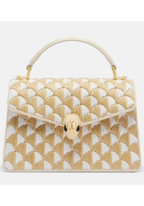 Bvlgari Serpenti Forever Mini raffia top-handle bag