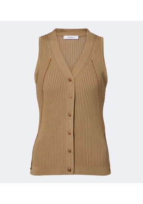 Max Mara Ribbed knit cotton-blend top