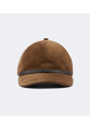 Brunello Cucinelli Monili suede baseball cap